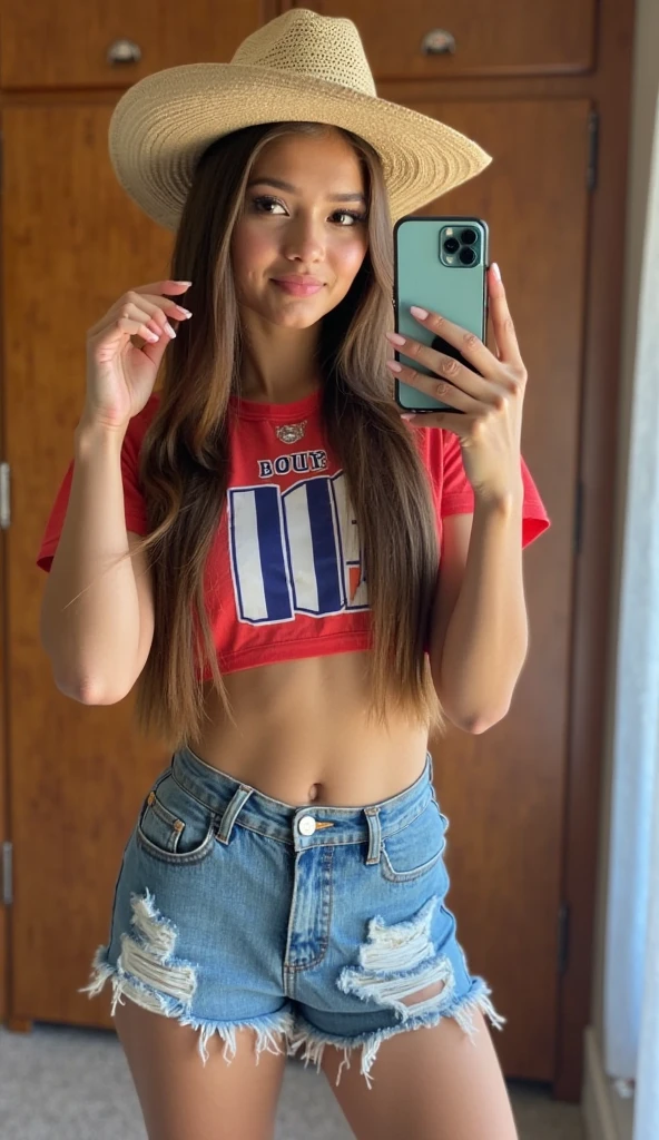Colegiala latina con ropa casual