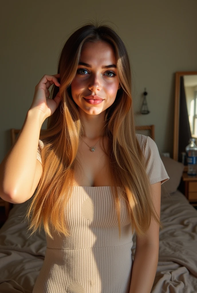 Beautiful 18 year old woman, Brown hair
