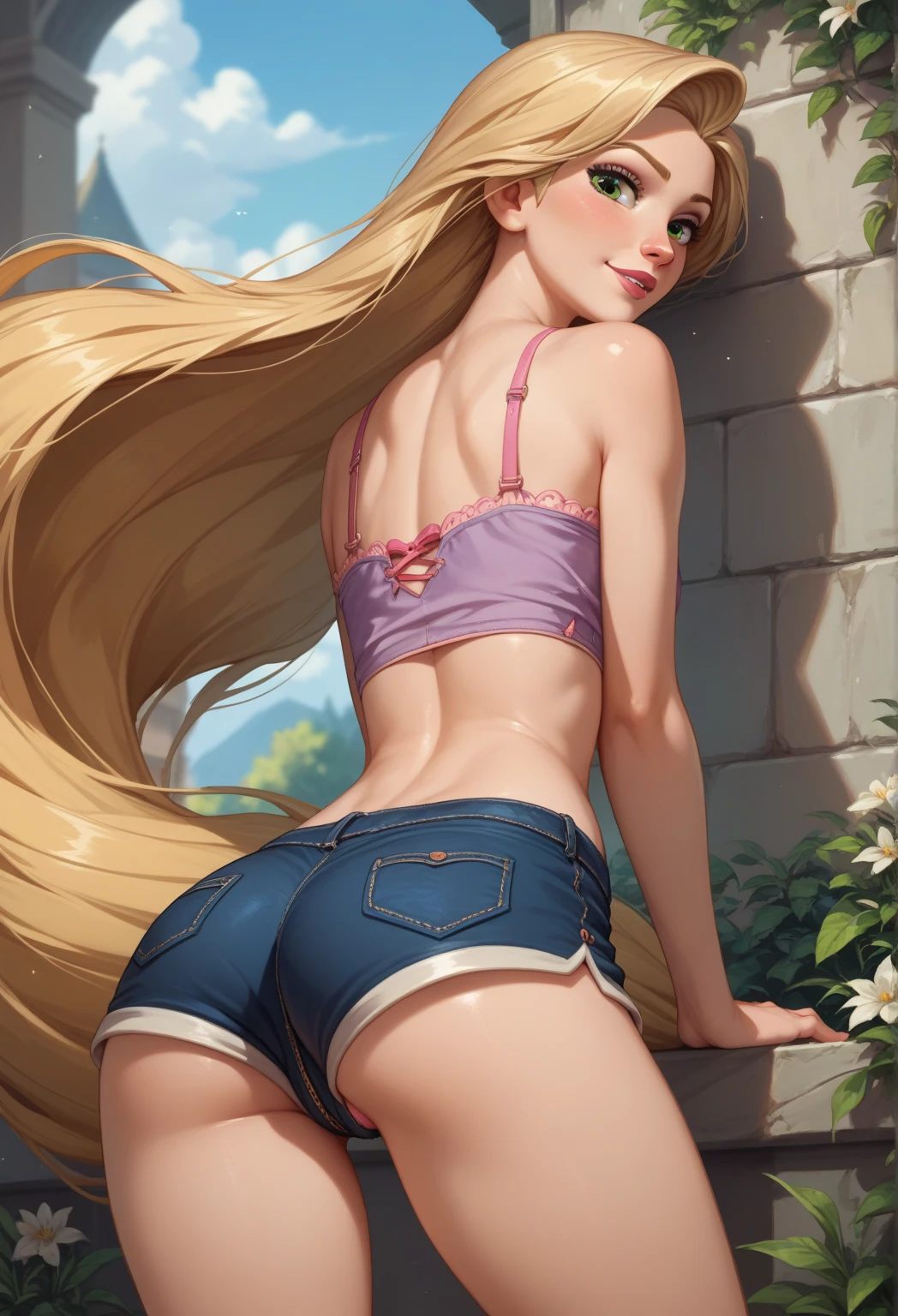 Name: elsa
Age: 30 years old
Physical Characteristics:
Measurements: 60-60-90
Hair: Short and black
Eyes: Dark blue
Tattoo: Flames on the left arm in green, blue, and yellow colors
Body: Well-trained and fit
Outfit:
Mario Bros Cosplay: She is wearing Mario's iconic outfit, with blue overalls, a red shirt, a red hat with the "M" logo, and white gloves. show ass, show asshole, open ass, hot panty blue