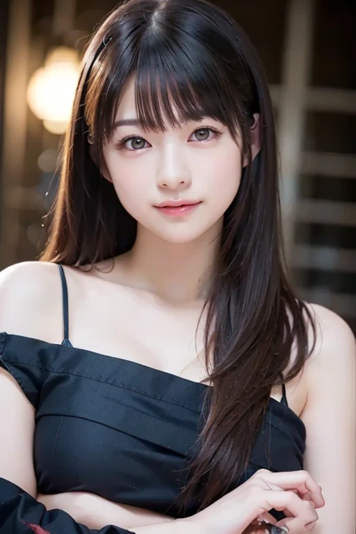 table top, highest quality, 8k, 10 years old, teen, RAW photo, absurd, award-winning portraits, smile, alone, (night:1.8), idol face, violaces, delicate girl, Upper body, Digital single-lens reflex camera, looking at the viewer, Frank, Sophisticated,thin arms, professional lighting, film grain, chromatic aberration, (Eye and face details:1.0), (Bokeh:1.1) , (qipao dress:1.1) , close your mouth