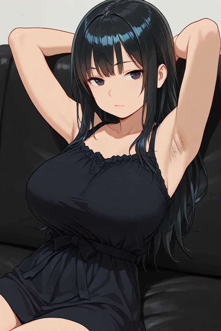 (from side:2.0), (looking side:1.8), (cowboy shot:1.3, standing), (perfect detailed anatomy:1.5, beautiful detailed face, beautiful detailed eyes, beautiful skin, perfect detailed arms:1.5), (masterpiece, top-quality, hight resolution:1.2), (anime screencap,1.5, anime-keyvisual), (ultra_detailed, 4k, UHD:1.2), (photorealistic, pixiv:1.3, the perfect body), NSFW, hinata\(shippuden\), 1girl, cute, black hair, solo, blush:1.5, (huge breasts:1.5), (negligee:1.5), (arms behind back:1.5), (simple background), thick outline, black outline