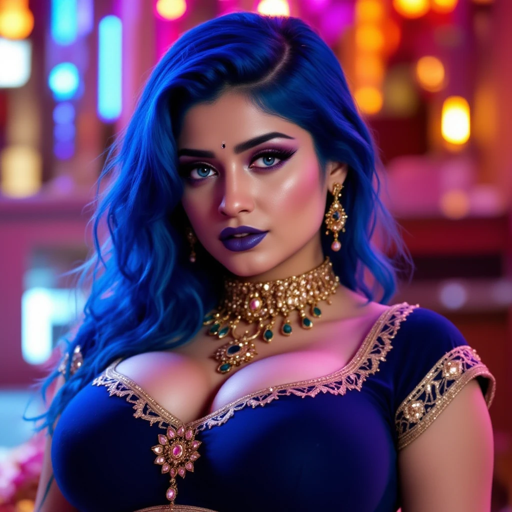 pornstar Indian Marina maya and Johnny sins. Marina may ( blue hair) (blue eyes) (red lipstick),wear Indian yellow saree with no bra top naked showing naked breast. Cum on face. Cum in mouth.