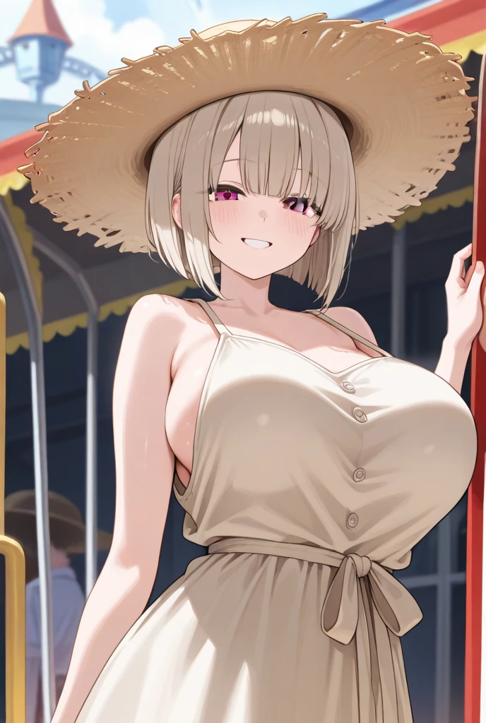 (((Actual Photos,High resolution, 8kHighest quality))),Very detailedな CG Unity 8k 壁紙, Highest quality, Very detailed, Tabletop, Realistic,Very detailedなMature Woman,Mature Woman,((Huge breasts))Big cleavage ,Big Ass,Big Ass,Thick thighs,Saggy breasts,Tight waist,Wide Hips,(((Off-the-shoulder bikini top:1.2)))、 (Apron Golf Mini Skirt) , (Wearing golf gloves),Wear a sun visor, Beautiful Eyes, ((The shape of the nipples is visible even through clothing))、Realistic female hands、audience, blush,A light smile, Lips parted, Cowboy Shot、 Tight golf wear、Hold your tongue up firmly、Muchimuchi Body,Hard nipples,Nipples are visible,(((ボタンが閉まらないほどHuge breasts)))、Thick thighs、(One Woman)、Tight mini skirt,(((Off-the-shoulder bikini top)))、Big Breasts、Long legs,Knee-high boots、(((Random Pause)))、((background Golf course、Golf Tournament))、(Full body photo),Vulgar female professional golfer, blonde、(((Gold Necklace:1.4)))、(((Gold jeweled stone gal belt:1.4))),Mischievous Smile、