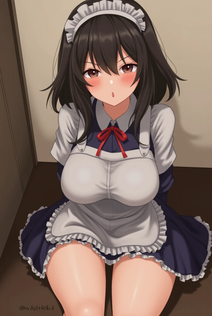 NSFW,Hitachi Mako,Ahoge、Long Hair、Black Hair、Intake、hair ornaments、bangs、Green Eyes,Embarrassed,blush,(Ecstasy face:1.5),(orgasm:1.5),(Perfect hands),(Perfect Anatomy),(masterpiece),(highest quality),Luxury Room