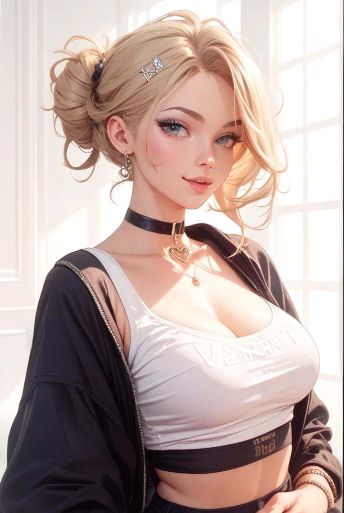 ((((masterpiece, best quality, high resolution)))), full body,Extremely detailed 8K, Beautiful girl with slender body, e-girl, (Ultra HD, Ultra-detailed, Highly detailed, Highly realistic, Ultra-realistic, photograph realistic), (1girl:1.5), (Realistic blonde hair with dark roots), wavy hair, boho bob cut,(dark makeup, pink eyeshadow), facing at camera, light smile, (white and gold outfit, see through clothes, wet skin). (space cruise)