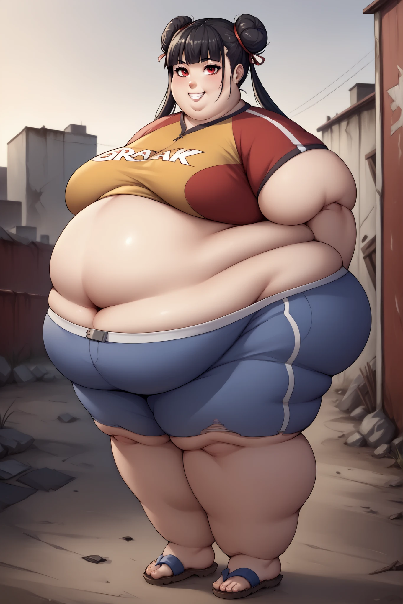 Super sized fatfat huge huge belly Fat obese   gluttony high school girl 