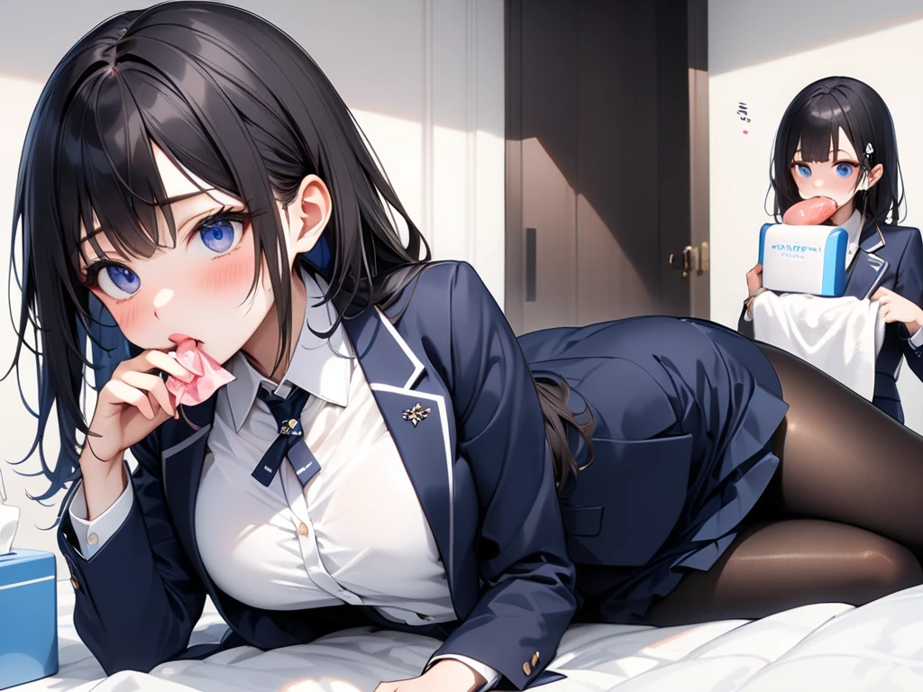 Highest quality（８ｋ）masterpiece、Time: Night（1.8）He is lying on the bed by the window and talking on his cell phone.（1.8）Clothing is high school uniform/Miniskirt、blazer（1.8）The night view can be seen from the window（1.8）、A room in a high-rise apartment with very large windows（1.8）It&#39;s dim in the room.（1.8）、One girl、Very cute、Best Style、Hairstyle（long（1.8））The room is a high school girl&#39;s room（1.8）、There are no curtains、１７age、Firm and refreshing々Fresh skin。Plump legs、eye（Super detailed　1.8）