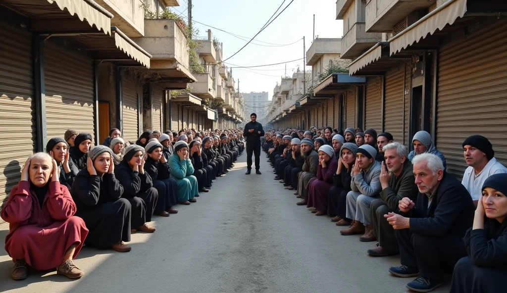 "A bustling marketplace in Jerusalem, where news of Lazarus' resurrection spreads like wildfire among the crowd. People from all walks of life gather in awe and wonder, discussing the miraculous event. In the center, Jesus stands surrounded by believers and skeptics alike, his presence symbolizing the profound truth of his authority over death and the promise of resurrection for all believers."