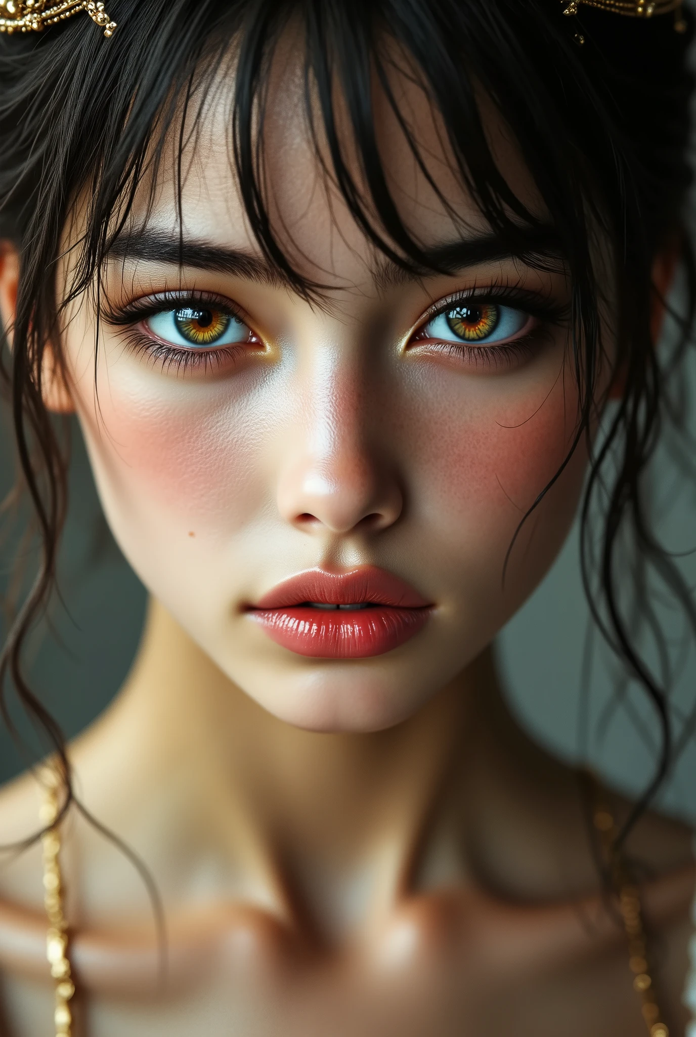  [Style: "masterpiece, realistic, (photorealistic Realism), ultra-detailed, Hyper high resolution" - "(Hyper quality, intricate ultra-detailed digital art)"](Key Directive: - ("The priority is the anatomical accuracy and texture of the materials" - "Ultra-sharp human eyes with biological accuracy") "Eyes:{(acid-resistant terminology)(macro-details:1.3): Moist corneal surface(visible aqueous layer:1.2) Hyper-detailed iris stroma ((brown:1.3) with gold flecks) Precise limbal ring (slightly neons pigmentation:1.25) Pupil micro-texture (irregular edge authenticity:0.9) * Vasculature in sclera(subtle red veins radiating from limbus)" - "Lashes: pink individual synthetic fibers (crosshatched roots,clump-free separation)" | Pose: "full body combat-ready stance (plausible spinal twist)" Technical Specs: (Optics: - "Zeiss Otus85mm f/1.4 lens (eye refraction calculations:0.66)" - "Shutter Speed: 1/500 (freeze eye micro-movements)" - "Focus Stacking:7-point coverage on iris plane") (Post-Processing: - "Frequency separation for skin vs eye details" - "Selective sharpening: eyes180%,hair120%" - "Denoise: luminance20, color35 (retain corneal speculars)") (Avoid: "pupil distortion, uncanny valley asymmetry, plastic-like wetness") a fairytale-like picture , beautiful princess님, ((full body photo:1.34)) "A well-drawn fairy tale, beautiful princess, , a fairytale-like picture , Detailed description, A well-drawn fairy tale, Vivid expression, Detailed facial features, Luxurious Outfit, graceful posture, Fantastic Backgrounds, magical atmosphere, Sophisticated contrast treatment, Detailed texture expression, Precision drawn with expert craftsmanship, Vibrant colors, Detailed texture expression"}, (Rendering engine: "Unreal Engine 5 path tracing, 16K texture maps") Anisotropic Filtering,Maximum Sharpness and Sharpness,Albedo and Specular maps,Surface Shading,Precise simulation of light-material interactions 