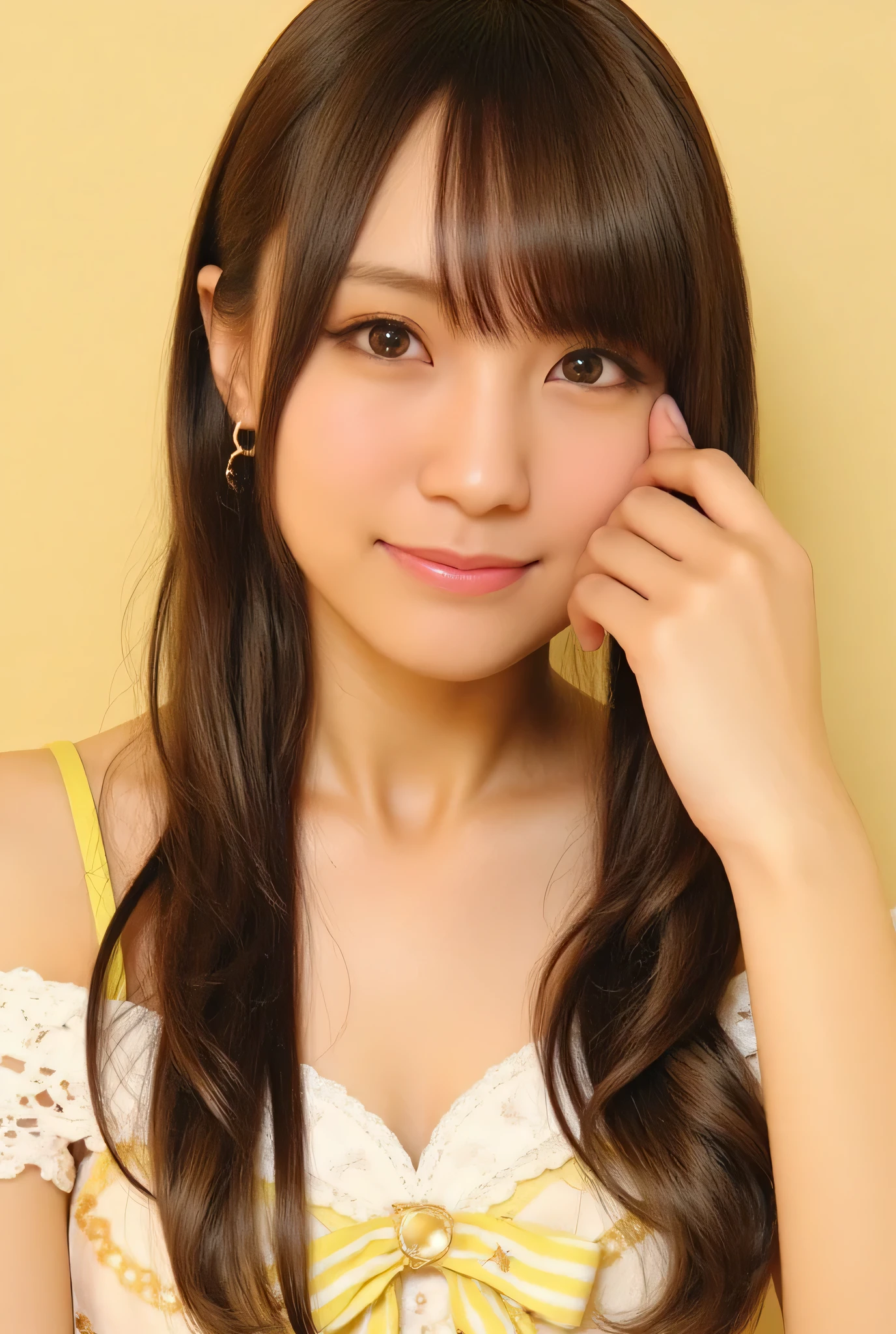 Very noble、She's horny and cute 、 beautiful brown hair 、 Please wear revealing clothes 、 Wear sensual and attractive lace 。Wear a sensual lemon yellow Hololive summer costume 。。。。。、 Vibrant Color Styles 、 It will captivate you with the best images in the best situations .。 this is細部にまで細心の注意を払った高品質の製品です ...................。...。 erotic poses 。Sexy proportions。 Hang it to cover your forehead 。 facial beauty。 High quality feel is the best 。 Mischievous expression 。Those eyes staring at me are beautiful。 stroking that head with a gentle smile 。Beautiful white teeth、 G-cup chest and panting expression、 Curvy Body、Serving with a beautiful chest、 very beautiful body、this is、 Leaned forward.、Highlight your beautiful belly and breasts ...................。、 ultra high resolution、 beautiful images 。 vivid details 。Delicate expression around her eyes 。。。。トップクラスの性能 ultra high resolution 細部まで美しく表現 健康な身体が美しく見える つま先まで表現、4K high resolution 8K high resolution