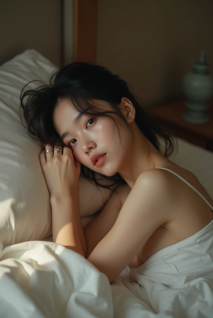 A girl so tired after his boyfriend do sex with her together 