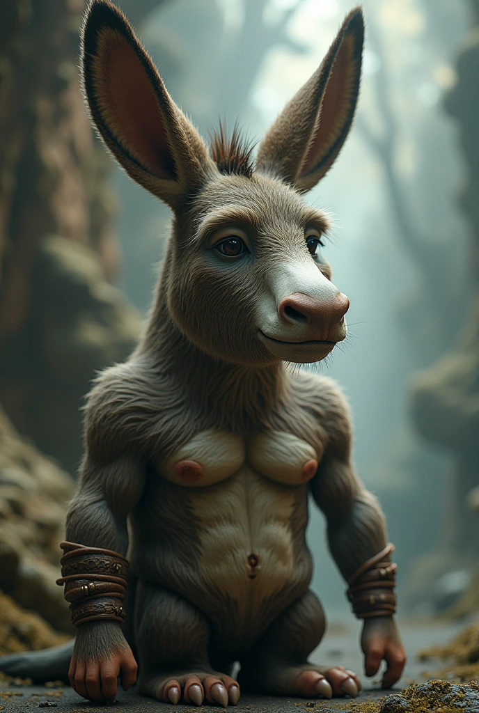 A human with ass head
