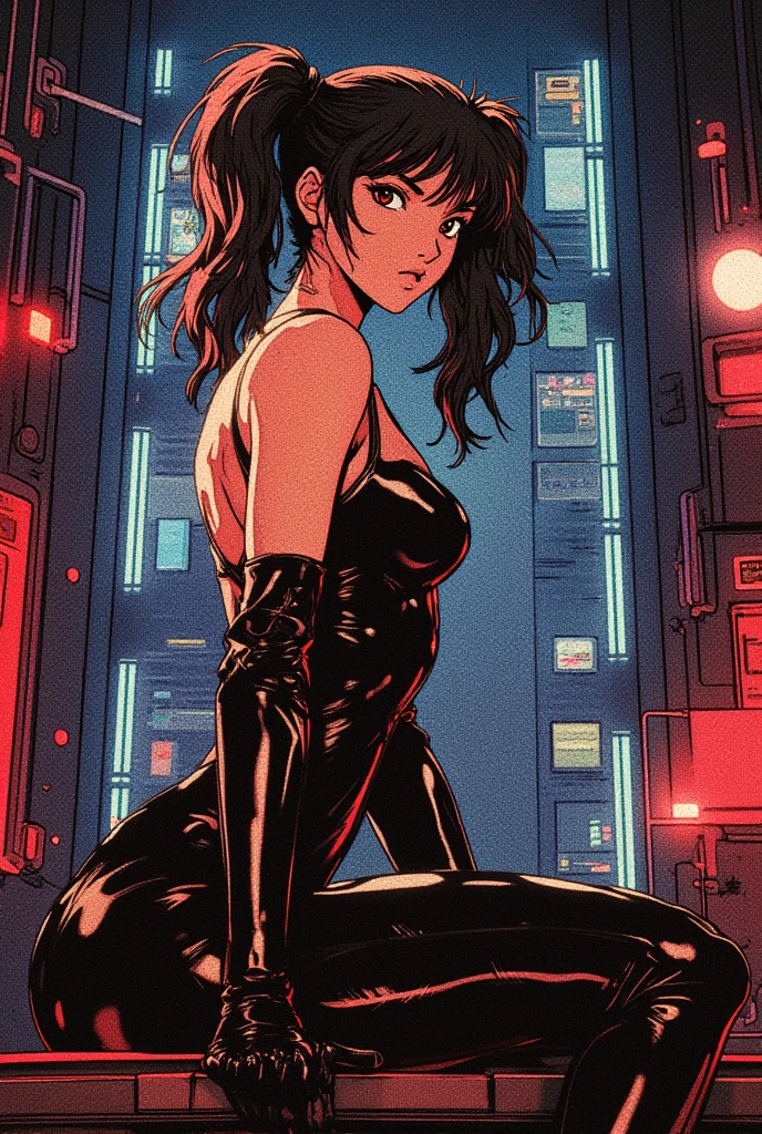 ((gothic vampire piloting in gothic spacecraft)), (((retro anime))), ((from below)), ((100 fov)), ((((gothic)) control panels)), (((mature))), (((gothic))), iridescent bodysuit, ((lace accessories)), ((pilot seat)), ((((lying back)) pose)), ((elegant)), (((serious tone))), ((cockpit top control panel)), intricate control panel details, (close-up), 1990s (style), masterpiece, ((claustrophobic)), best quality, screens, ((pilot helmet)), night, (colorful cockpit lights), sparkles, (serious face), [blushing], [sweat]
