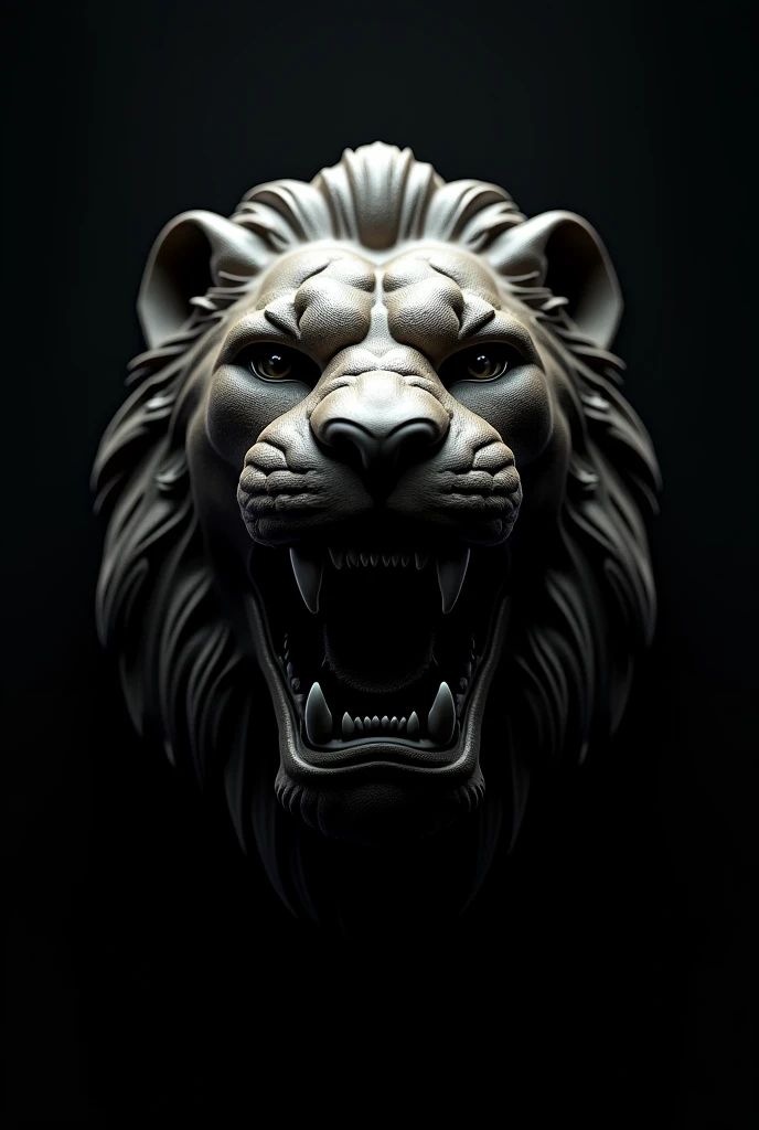 Lion face in 3D 4K anger mood