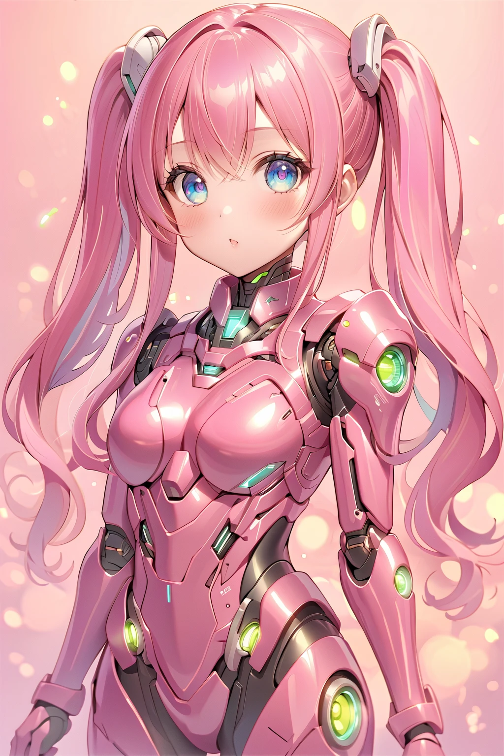 (8K, top-quality, masterpiece:1.2), (reallistic, Photorealsitic:1.37), Super Detail, One girl,), (Highly detailed), (beautifully detailed eyes), (of the highest quality), (super detailed ), (masterpiece), (Detailed face),20yr old, ,1 girl, ((pink hair,long hair)), medium breasts, clothed, Perfect Lighting, BREAK, (metallic red and gold:1.2), (robot suit:1.5), (outerwear with shoulder and chest details:1.3), (tight innerwear with high neck:1.3), (bodysuit:1.3), (boots:1.3), (metallic accessories:1.3), (woman:1.2), (1 girl:1.2), BRAKE, (upper body to thighs:1.2), (pink long hair:1.2), (smiling:1.2), (facing forward:1.2), (seiza:1.3), (future city:1.2), (backlit by sunset:1.2)