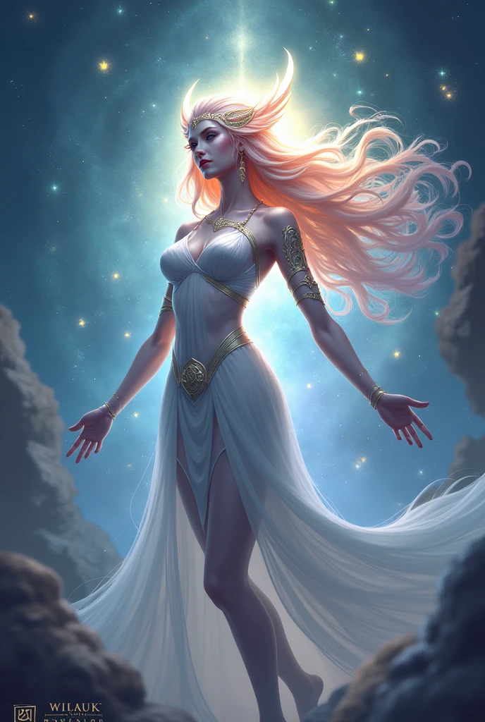 (((UHD))), (((masterpiece))), (((8k))), (((highres))), (((Surrealism))), (((cinematic lighting))), god rays, zoom layer, (((fullbody shot))), f/4.0, Canon, shiny skin,detailed skin,detailed face, detailed eyes, arafed woman in a white dress standing in the water, concept art inspired by WLOP, cgsociety contest winner, fantasy art, beautiful fantasy maiden, goddess of light, beautiful goddess, fantasy gorgeous lighting, a beautiful fantasy empress, beautiful fantasy art, dramatic lighting fantasy, fantasy woman, portrait of queen of light, ((a beautiful fantasy empress)), beautiful maiden