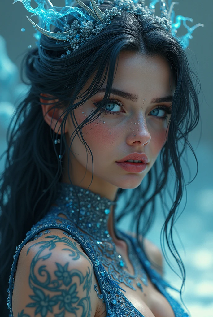 Big boobs big breasts sexy voluptuous erected swxy breast a mughal queen sexy Mughal jewelry face Sexy cyberpunk sexy anime ethereal close up sexy glowing blue eyes sexy makeup eyes sexy lips sexy nose sexy face ethereal face sexy, write the name Sofia with glitter,