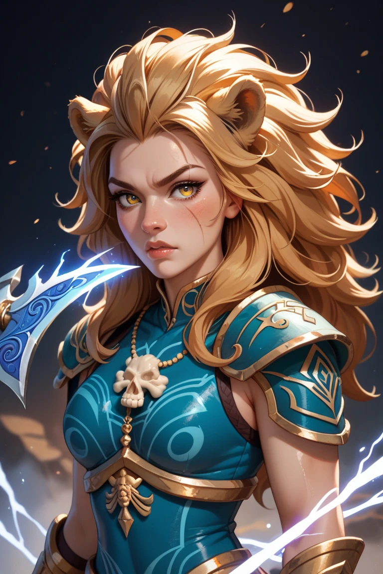 woman's face, long blonde hair, smiling, big boobs, full naked, sun is red, (digital painting, concept art, smooth, sharp focus, intricate details, close-up, masterpiece: 1.2)