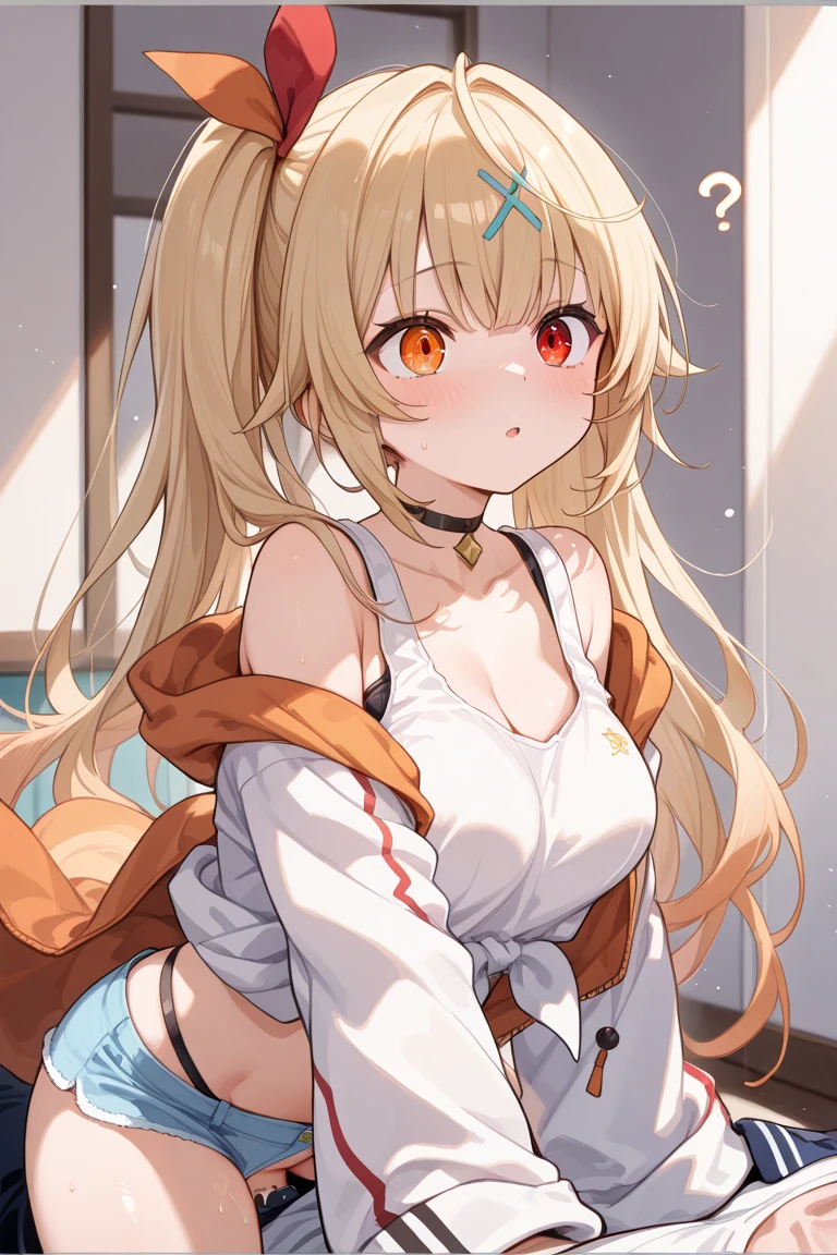 <lora:Ayanami-ayanami_azur_lane:1>, ayanami_azur_lane,1girl,solo,full body,v,small breasts,black crop top,orange sailor collar,very long hair,blonde hair,ponytail,hairpin,headgear,choker,looking at viewer,blush,illustration,high details,super detail,award winning,best quality,high quality,8k,official anime screencap,vibrant
