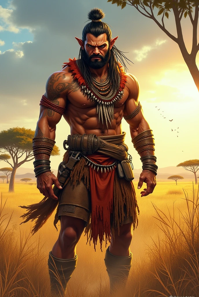 There is on adult character on this picture. The character is a slender anthropomorphic male brown horse, brown fur, slender character, slender, barefoot, digitigrade, hooves, horse tail. The character is dressed as a native american. Native american clothes. The character is wearing a loincloth. Male bare chest, bare chested male, topless male, black nipples, black areolas, visible black balls behind the loincloth, black balls, visible black testicles behind the loincloth, black testicles, visible black penis behind the loincloth, black penis, ass, butt, nsfw. The scene takes place on a native american village with tepees. Sunset. Warm light. Warm atmosphere. Fullbody. Full body.