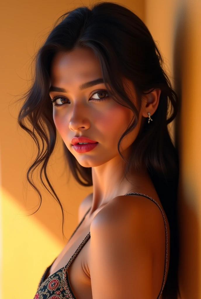 photo of 20 y.o Mujer, ojos perfectos, pelo rojo corto, trenza, mira al espectador, Cinematic shot, Sombras duras, high quality photograph, 3-point lighting, Flash con softbox, 4k, Canon EOS R3, HDR, Suave, foco nítido, High resolution, Foto premiada, 80mm, F2.8, Bokeh
