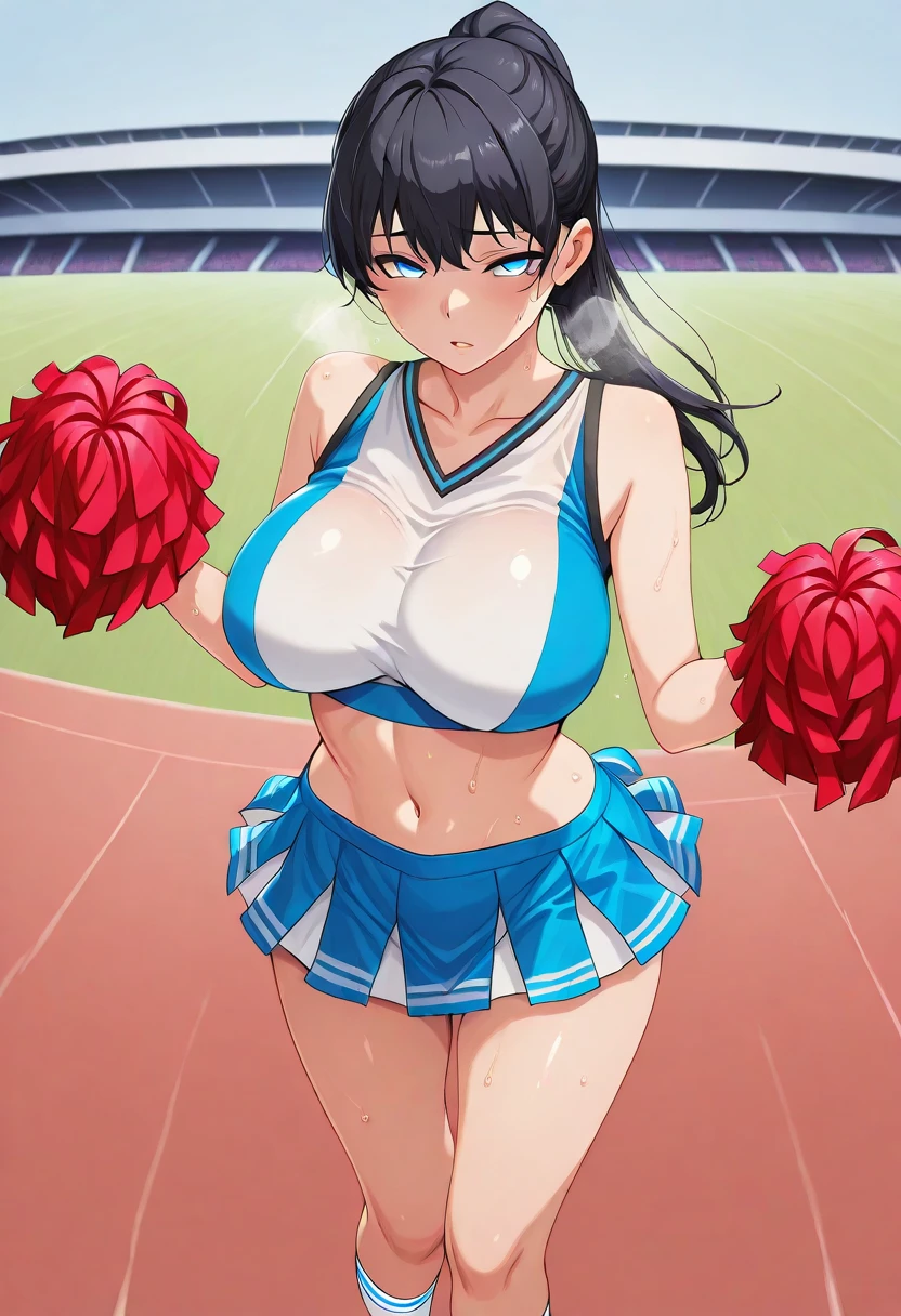 score_9, score_8_up, score_7_up, source_anime, BREAK, (((ygz))), 2girls, cheerleaders, making out with each other with tounge, straddling eachother, blush, steam, cheerleading uniforms, , breass, large breasts, one girls is getting fucked vaginally bn, vagix, huge penis