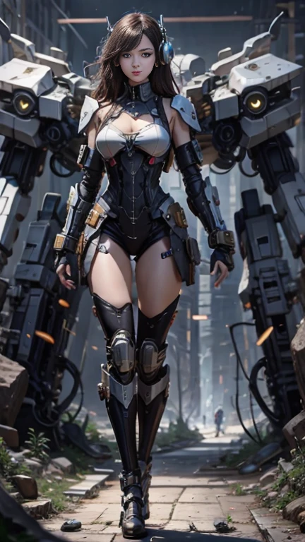 Textured skin, Super Detail, high details, High quality, Best Quality, hight resolution, 1080p, hard disk, Beautiful,(cyborgs),(Missiles from the chest),(Machine gun from both hands), (BLACK WOMAN), beautiful cyborg woman,Mecha Cyborg Girl,Battle Mode,Girl with a Mecha Body,She wears a battle cyborg mech with a weapon, (Fulll body Shot), (CURVY:1.2), (BIG TITS:1.2), (50_YEAR_OLD:1.5), (OLD WOMAN:1.5), (Wrinkles:1.3), (CELLULITIS:1.6), (FULL BODY:1.3)