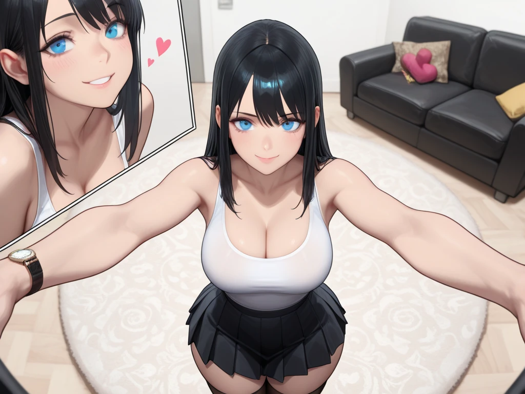 Cute, mature women,chubby cheek,Nude,realistic skin, beautiful face, better face,  saggy breast,muted colours,pale white skin,black hair, long hair, (hair over one eye:1.4), Messy hair,hair between eyes ,sleepy eyes ,pucker lips,smeared lipstick,pubic hair pussy,dense pubic hair, full body view,cute shy blush on