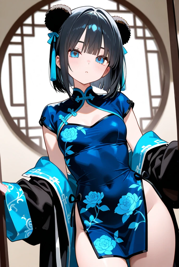 top-quality,1little girl,Little Girl,A teenage girl,sun burn,小柄,slender,Shorthair,a pixie cut,Dark hair,Shy look,Expression of patience,Reluctant look,excited expressions,big eye,Beautiful eyes,Moisturized eyes,put out the tongue(long to),flat breast,pointed chest,Emphasized chest,Pubic hair shows through(1.5),cleavage of the breast,small nipple,Short China Clothing,White china clothes、Half-taken clothes,bared chest,show off nipple,Skirt lift,Cameltoe,Opening legs,spreading legs,Open your legs,Sweating,Skinny Legs,Inter-strands,Accentuated crotch,Female genitals,