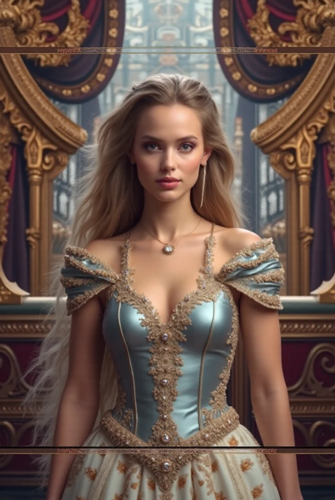 (2 beautiful women,elegant royal dresses,blonde hair,ultra sexy,muscular yet curvy,angelic facial features),(best quality,4k,8k,highres,masterpiece:1.2),ultra-detailed,(realistic,photorealistic,photo-realistic:1.37),digital painting,fantasy,dramatic lighting,highly detailed,intricate details,cinematic composition