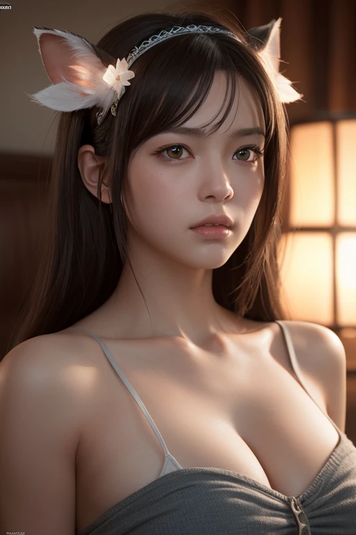 Ultra-detailed complex 3D rendering of the face, (Colossal: 8.8), (masterpiece, top quality, octane rendering, 8K), glamour shot full body image, very beautiful young elf, cleavage, (very detailed skin: 1.2), (exposure: 1.1), brown hair, (wearing a plummeted open shirt of white silk: 1.5)), beautiful Caucasian woman with white skin with full soft breasts with big buttocks, 1 person, long braided hair, big breasts, dynamic angle, mystical expression, ultra-realistic photos, (((((portrait))), bare feet, futuristic urban background, facial muscles, detailed and beautiful queen crown, in the style of Marvel Comics, ArtStation trends, clear focus, studio photography, intricate details, very detailed, detailed red eyes, very detailed, Sharp Focus, Digital Rendering, Professional, Abs, Dark Grey Background,