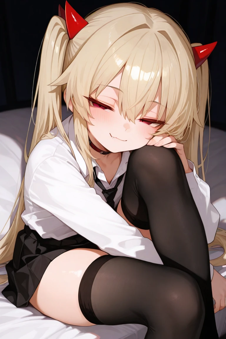 Fifteen-year-old beautiful girl cute single long blonde prostitute wearing school uniform wearing dolphin skirt red face sweating all over Undressing Love tiara Drunk shy White stockings Leg straps Panties Medium chest size