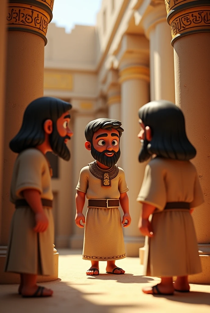 Create images of Joseph from the bible with his father Jacob  with the king of Egypt 
