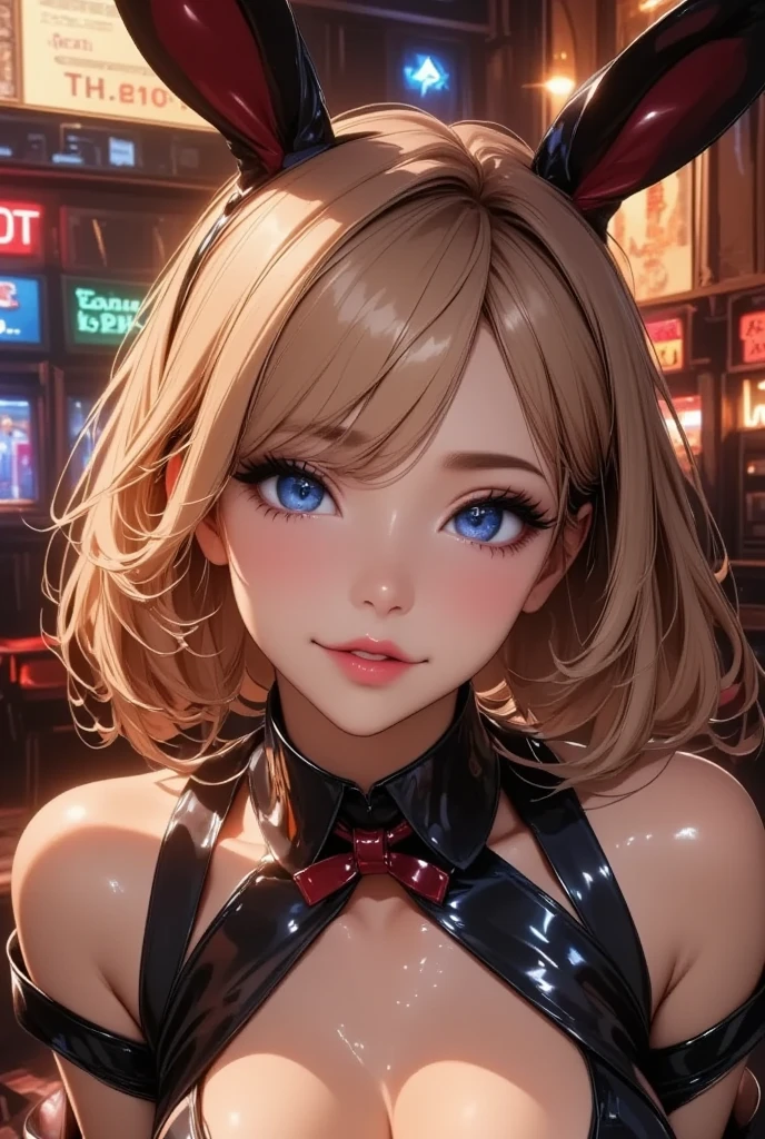 masterpiece, best quality, very detailed, high resolution, expensive resolution, high resolution, 4K, 8k, Unity 8k wallpaper, highly detailed CG, masterpiece, 2D, 3D, beautiful details, depth, fine texture, best quality: 1.3, perfectly focused, crispy skin, he,
Very cute anime girl, two girls who are employees of a night bar, sexy dress, big breasts, expensive pink medium long hair and brown short hair, two girls, night bar, mole under eye, looking at the viewer, expensive, blush, mole, lips parted,, heart, pink eyes, choker