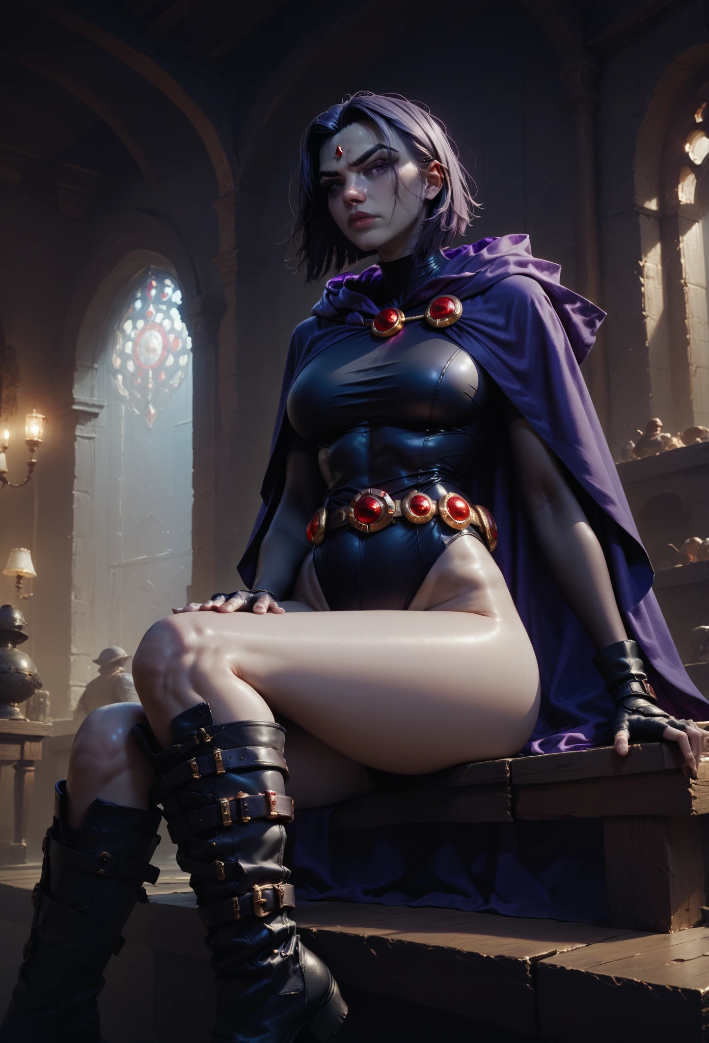 Undead sinner on her knees sucks demon's cock, forced oral sex, (mouth rape:1.3), Sexual violence, hand on her head, holds her by the hair, (traces of beatings on her body:1.2), torn clothes, Sexual slavery, hellish torment
