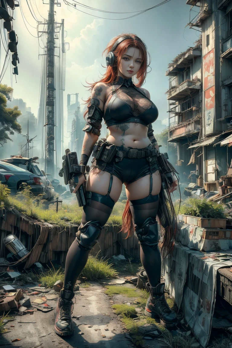 (best quality,4k,highres,masterpiece:1.2),ultra-detailed,realistic:1.37,a woman with comically exaggerated features,ugly face,huge lips,small eyes,saggy breasts,saggy,dressed in sexy lingerie,chasing,a scared man,dramatic lighting,bright colors,comic style,expressionistic style,motion blur,fast-paced,chaotic background,surreal scenery,abandoned building,overgrown plants,eerie atmosphere,cartoonish depiction,vibrant tones,playful,creative composition,comic book aesthetic,comic speech bubbles,humor,action-filled,funny scenario.