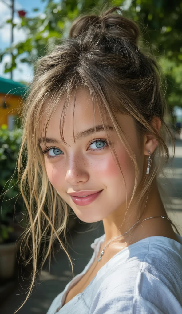 NSFW:1.5,最high quality, high quality, High resolution, high quality texture, high quality shadows, High resolution, Beautiful details, Detailed CG, Detailed Texture, Realistic representation of face, Realistic, colorful, delicate, Cinematic Light, Side light, Lens flare, Ray Tracing, sharp concentrated, (1 Girl,concentrated:1.3), ( Intricate details, compensate, PureErosFaceV1:0.5), (細部まで美しいdelicateな顔, 緻密で美しいdelicateな瞳, Perfect Facial Proportions, Dense skin, Optimal ratio of four fingers to one thumb, Modest chest, Beautiful Hips, Smooth upper abdomen, Tilt,Blue Eyes Glasses Halong Bay cruising adventurous journey gaze of love, impregnate me, lips of temptation, A sweet smile, 32 years old, full body figure, show off nipples under white shirt ,ao dai,house wife, show off nipples under white shirt, air fortress hair, blonde hair