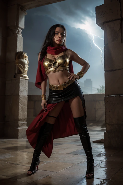 (( fighting, battlefield ))RAW candid portait photo, a ((Full Shot)) full body photo of 18 y.o beautiful ((turkish woman)) (high detailed skin:1.2) strong girlboss in a ( sexy traditional indian superhero costume high-waisted bottoms ) in ((game of thrones medieval westeros walking outside )) 8k uhd, dslr, soft lighting, high quality, film grain, Fujifilm XT3