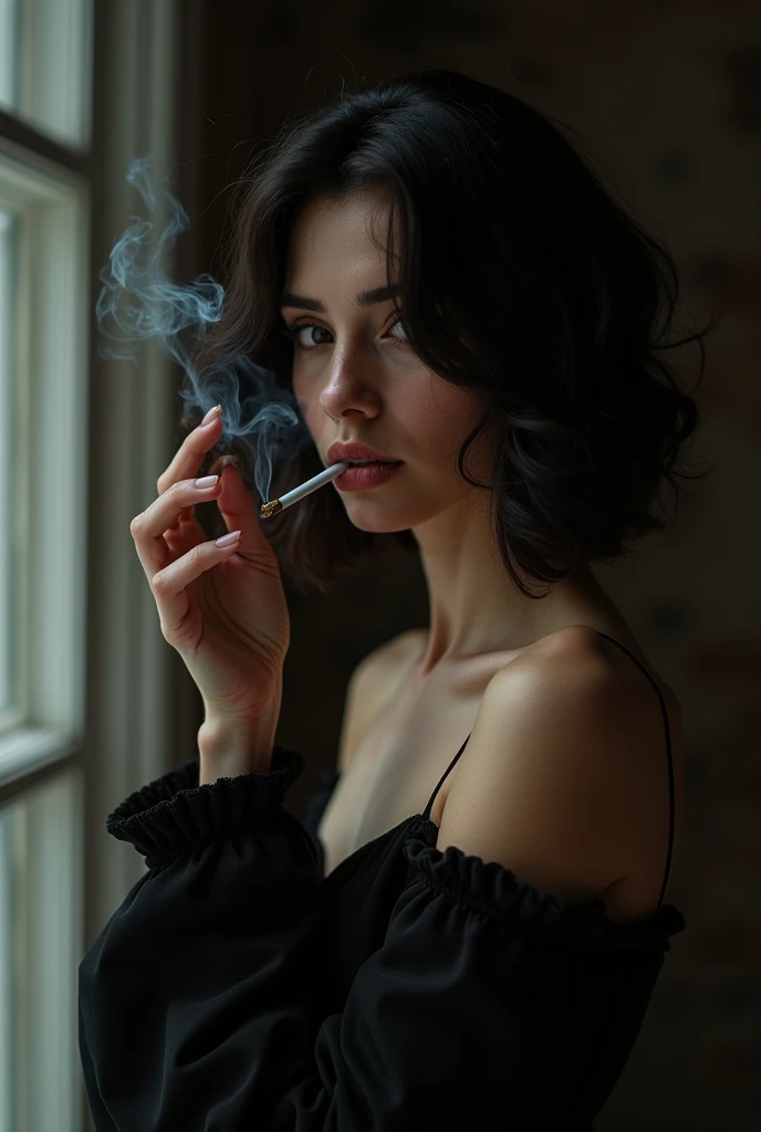 Made entirely of light and shadow,No physical form。The shape of the woman was created by varying the lightness and darkness of the smoke,There is an illusory and mysterious beauty。
