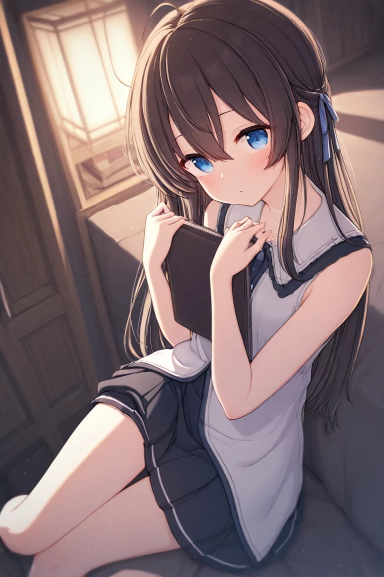 masterpiece、Highest quality、Highest quality、(((upon)))、 ((small))、Hair quality and shine、顔がsmall、Sitting、Very detailed, beautiful, Big eyes、Very detailed, clear and beautiful faces、(Cute illustrations:1.2), High resolution, Very detailed, Highest quality, Embarrassing 、underwear