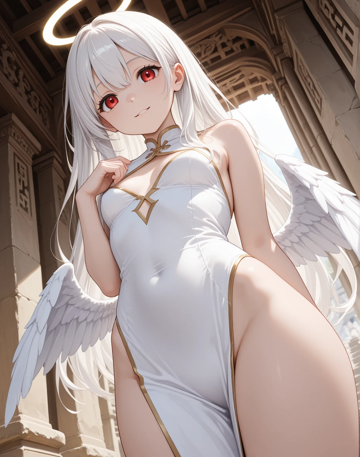 (masterpiece, best quality), intricate details, 8k, artstation, wallpaper, official art, splash art, sharp focus, 1girl,barefaced ,((yellow hair)), Odd-Eye,((One eye is blue and the other eye is red)), ((fair skin)),((White wings on one side, black wings on the other)) smile, nude, naked, (breast milk), sexy, large breasts, sexy, beautiful body, masterpiece, nude, naked, nipples, smile, bedroom, Sexual Intercourse, (cum in pussy), group, laugh, Sitting on the bed, sex, intricate details, 8k, artstation, wallpaper, official art, splash art, sharp focus, 1girl