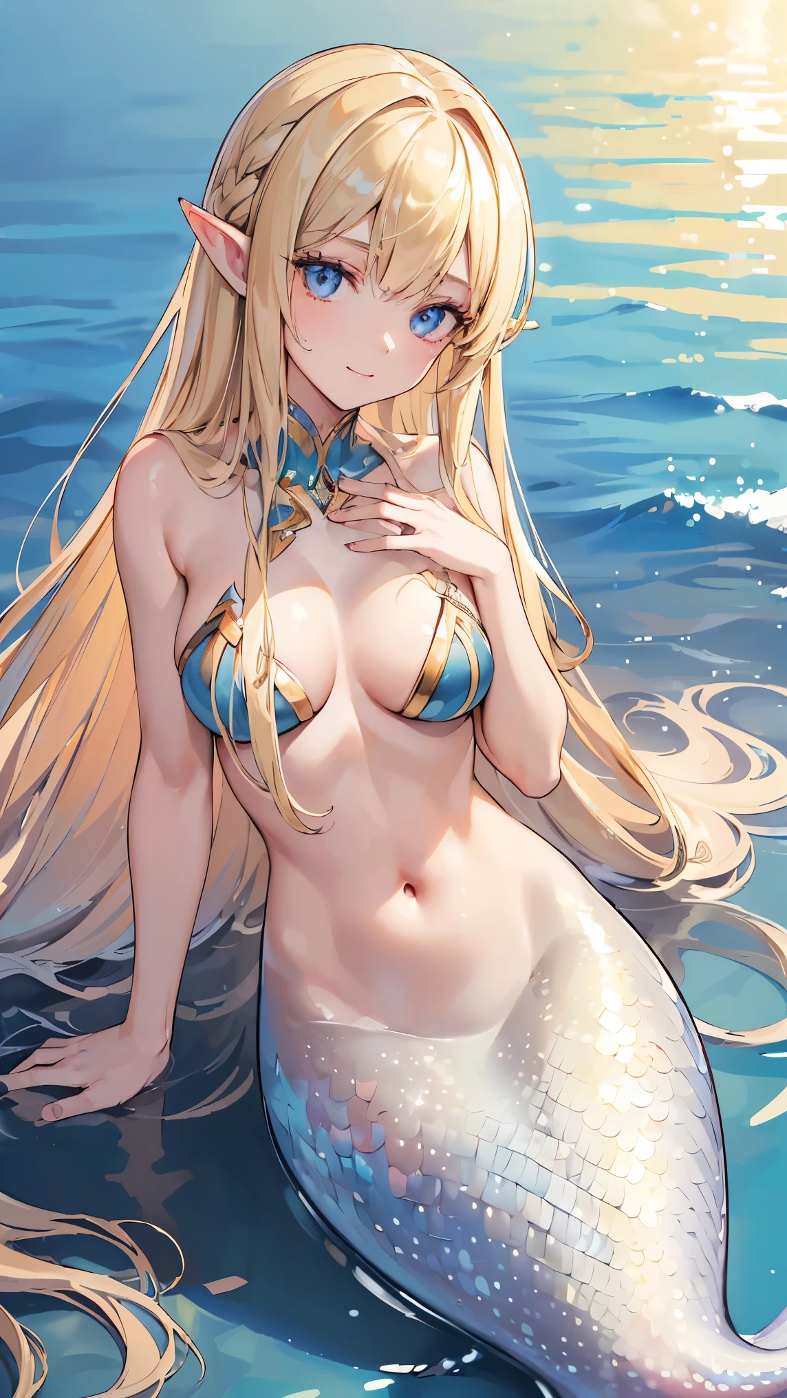 hitenkei style, claude monet, oil painting, mermaid, ((topless)), nsfw, masterpiece, underwater, coral reefs, schooling fish, 1 girl, erect nipples, intricately detailed, navel, bare shoulders, blonde hair, pearl necklace, fin hair ornaments, under sea, extremely detailed, bare breasts, puffy nipples, blue eyes, bare stomach, soaked, medium breasts, arm strap, swimming, , soft eyes, smiling, armpit, happy, half open eyes, lusty eyes, blushing, long hair, side bangs, sleepy eyes, large nipples, lifeless eyes