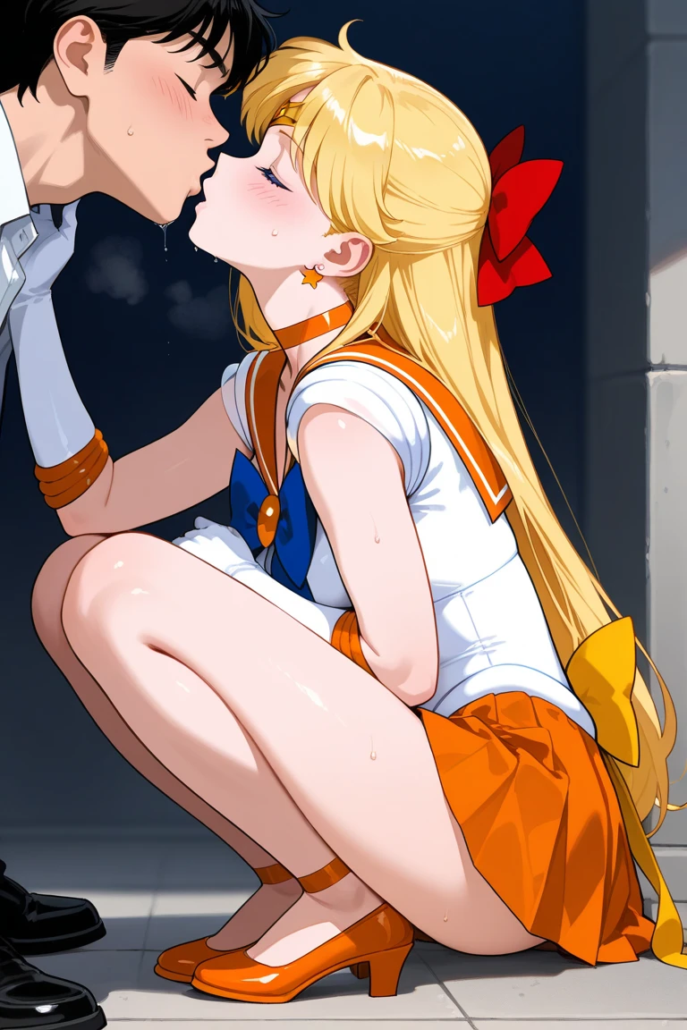 (La mejor calidad:1.1), (Obra maestra:1.4), (absurdos:1.0), retrato, primer plano,1girl, Marinero Urano, KizukiAi, Mujer madura, small breasts, aqua eyes, cabello rubio, Uniforme Sailor Senshi, Collar de marinero, arco de pecho, Arco trasero, Falda suplicante, Guantes blancos de codo, solo cara, GIVING FELLATIA TO THE MAN, chupar polla, sexo oral, RICA MAMADA, hombre de pie, ELLA CON SU PENE DENTRO DE LA BOCA, perfil (ojos cerrados) solo cara. CARA CERRADA ( PRIMER PLANO DE CARA), MAMADA CON bulto en la mejilla