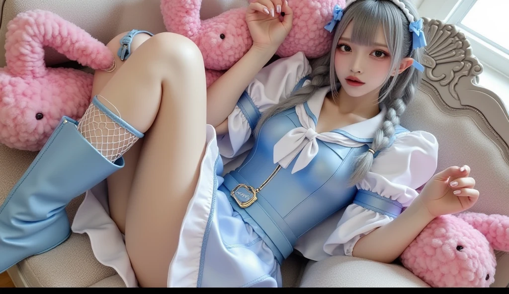 masterpiece, best quality, 1 girl, solo, 15 years old, (flat chest),ingridms, hairpods, gloves, skirt, pantyhose, bow, dress, hulf undress, nsfw, naked, tears overflow, shout, (missionary position:1.3), pov, 1boy, penis, sex, (lying on froor:1.2),spread legs, gleaming skin, Uncensored,