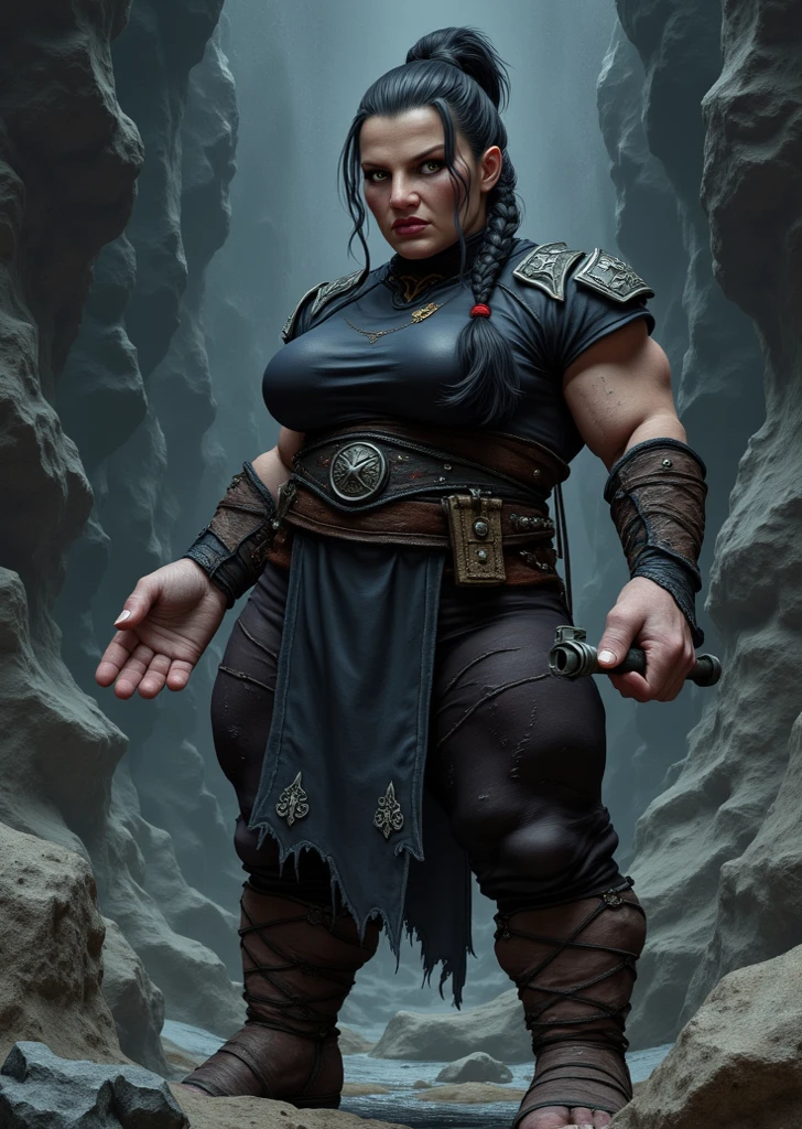 Ultra high resolution photograph of a South American Indian mixed race 35 year old woman, The womans clothing is a mixture of space cowboy style and South American native style, the womans hairstyle is a mohawk with shield maiden hairstyle and the sides of the head are tattooed, Hair color dyed, The womans pose is riding a Cerberus hellhound, Face depicted realistically and in detail, The body stature is tall with long legs and sensual curves and medium sized breasts, The mood of the photography is dark, Top is a sleeveless cowboy shirt with a wide waist belt, Legwear is a maxi leather skirt with etched Indian patterns and leather boots for women, Woman in her pose close to the camera