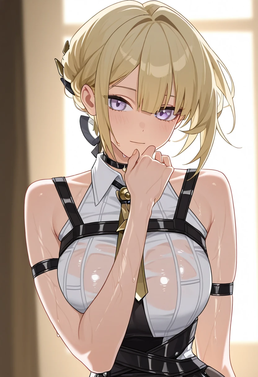 (Yellow hair,Long hair,Yellow eyes ),((masutepiece, Best Quality,NSFW,Detailed Focus:1.4)), 1girl in,Frontal shot of a girl,Slender face,slender physique, Looking at Viewer, Cute,  medium breasts,  Beautiful detailed eyes, ((embarrassed:0.7)),((is crying:1.1)),(Close-up on the face:1.4),red blush,Late night toilet background, ((mistress, Authority)),Green Bandau Dress,Anatomically accurate drawing,Biologically accurate drawing,   Opening Mouth:0.7,put out the tongue:1.2,Drooling