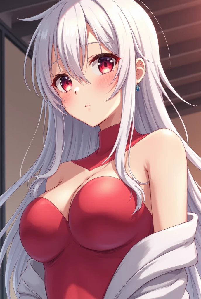 Highest quality　High resolution　A lovely young and beautiful woman　Red eyes　Beautiful gray hair　Medium Perm　Cute Gentle Girl　Cat ear　A beautiful and seductive swimsuit　Breastfeeding services　驚異的な魅力を持つ童貞キラーのBig Tits　Sexless　Breast milk　Breathtaking　Incest　Rut face　Chubby　Big Breasts　Super Breasts　Big Tits　エロセンシティブで魅惑的なWhite ruffles水着　ナイトPool　Maid&#39;s black old school swimsuit　White ruffles　Pool　A lovely woman whose sexual desire cannot be controlled　A possessive yandere　横乳はみ出そうなデカいSuper Breasts
