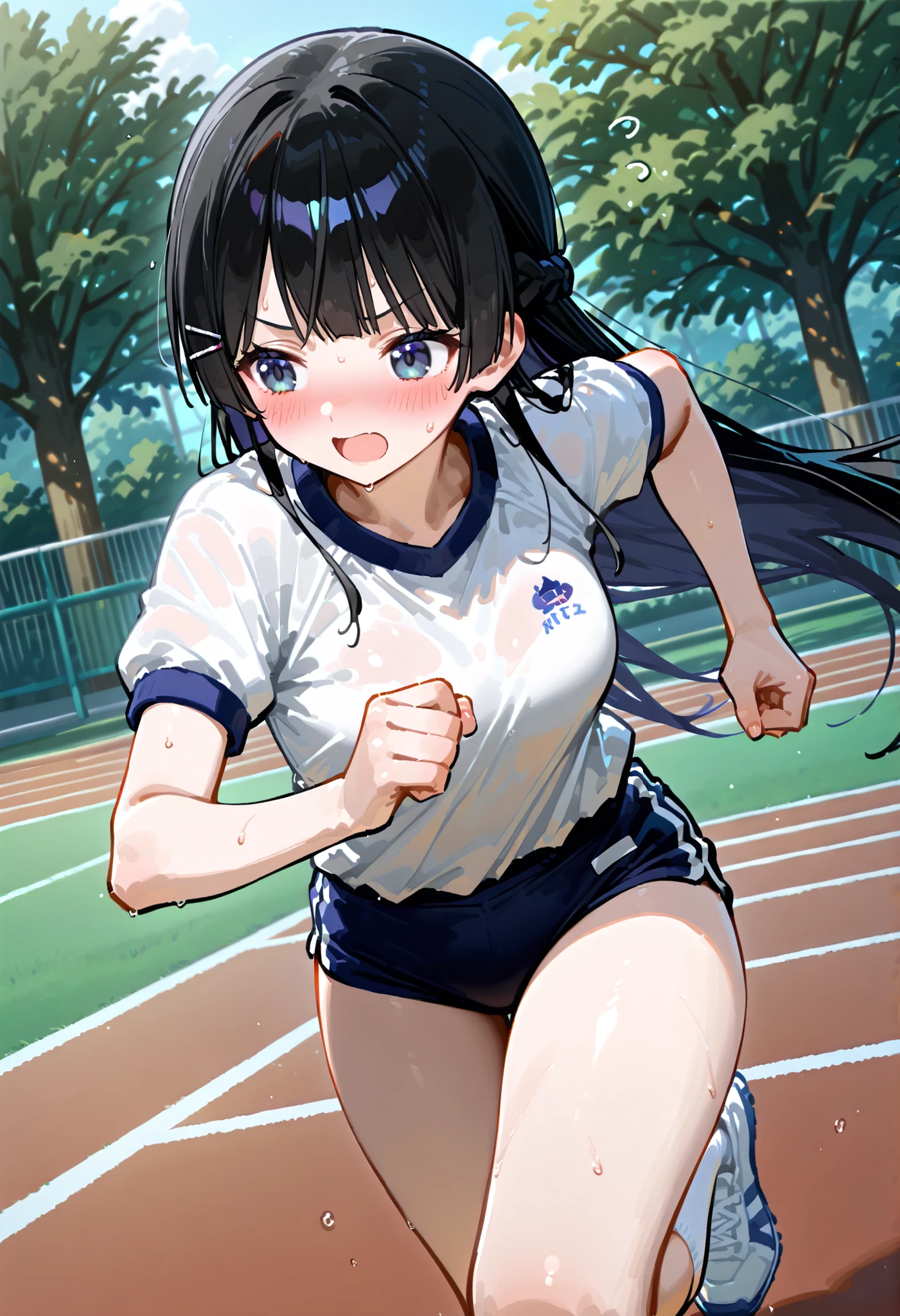 748cmstyle。Tsukino Mito (Nijisanji)、thick gym clothes。School Grounds。Under clothes。running