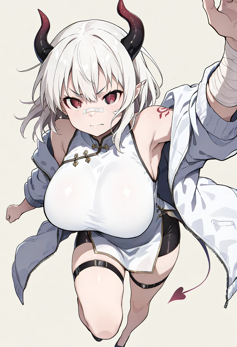 huge breasts:1.5, full nude:1.4, beautiful foot, beautiful hand, masterpiece, highest quality,1 girl:1.5, flat style:1.5, anime style:1.5, cartoon style:1.5, silky skin:1.5, Chibi:1.5, spread your legs:1.5,drips of sweat:1.5,spread the anus:1.5, spread your pussy:1.5, in the heat:1.5, M-shaped spread your legs:1.5, public hair:1.5, gray hair:1.5, short hair:1.5, slave in chains:1.5, Chain neck:1.5, garter belt:1.5, big red eyes:1.5, wolf ears:1.5, screaming:1.5, thick eyebrows:1.5, Raped from behind with huge dick:1.5, huge dick in pussy:1.5