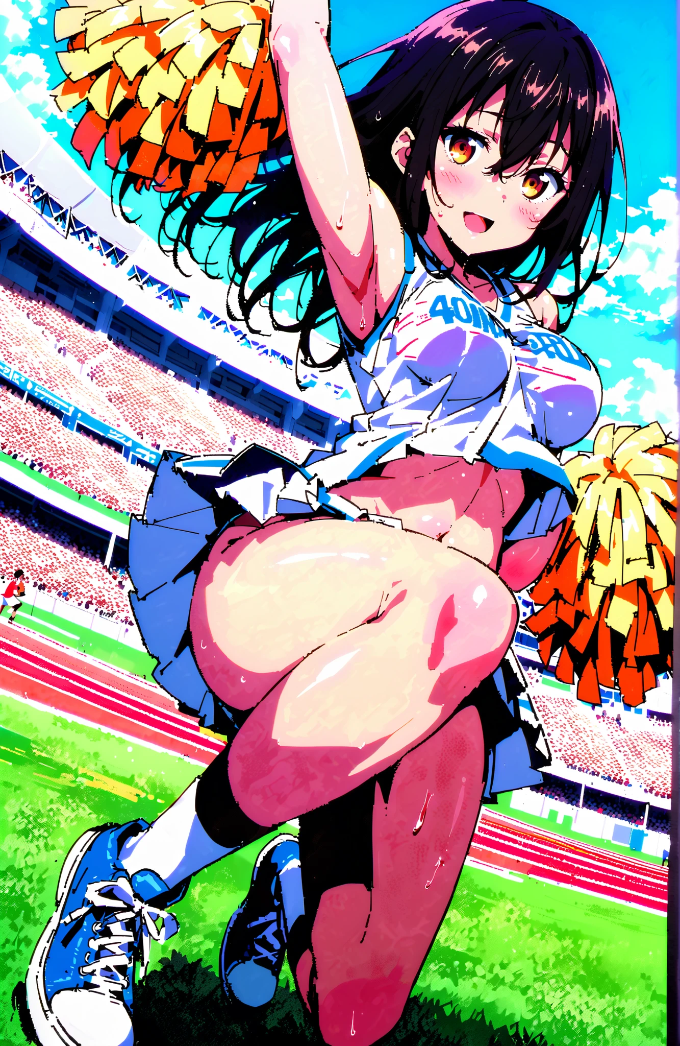 ((real quality:1.5)),((American)),(best quality), 1person,super ,blush,shame smile,((child 8 years old:1.5)),((135cm:1.5)),(((((nsfw))))),(nude),((little idle)),(sports shoes),(spread pussy)),(((sumail))),((Japanese idol)),(((pussy/vagina))),(spread her pussy),(uterus,urethra),(spread legs,pussy focus:0.5),((soro)),legs spread, about to be ravished, wet pussy, leg grab,((TOKYO mega City:1.3)),((sexy WhiteRED cheerleader costume:1.5)),sports half tank top,,((turquoise eye/cute droopy eyes)),